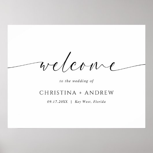 Modern Minimalist Wedding Welcome Poster (Voorkant)
