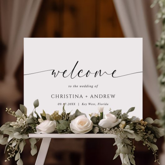 Modern Minimalist Wedding Welcome Poster