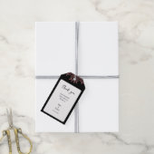 Modern minimalist wedding with flower black gift  cadeaulabel (Met Touw)