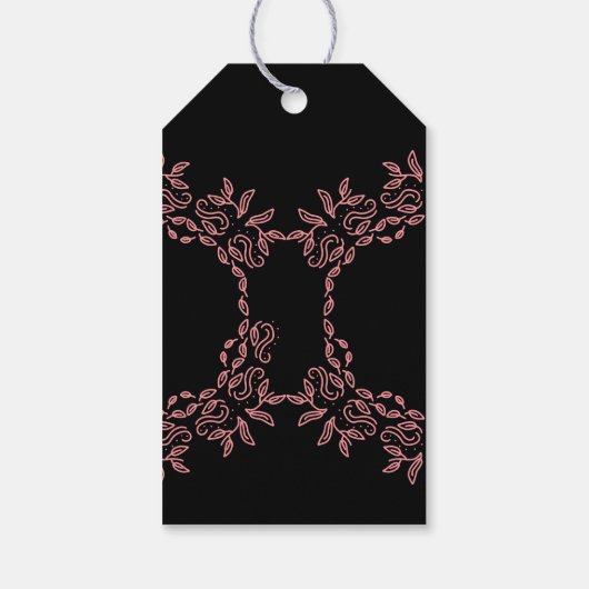 Modern minimalist wedding with flower black gift  cadeaulabel (Achterkant)