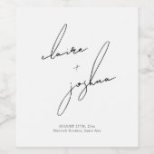 Modern Minimalist & Whimsical Double Sided Wijn Etiket (Enkel label)