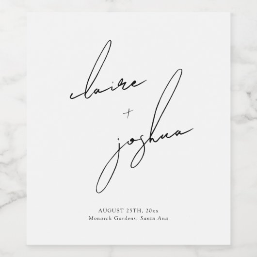  Modern Minimalist & Whimsical Double Sided Wijn Etiket (Enkel label)