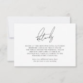 Modern Minimalist & Whimsical Script Details Kaart (Voorkant)