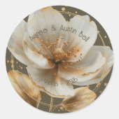 Modern Minimalist White and Gold Wedding Sticker (Voorkant)