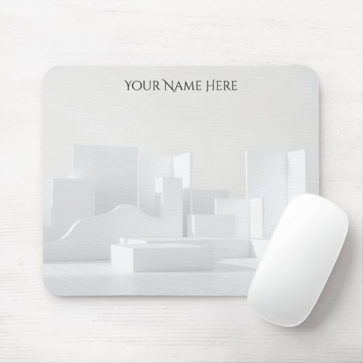 Modern Minimalist White Architecture Muismat (Met muis)