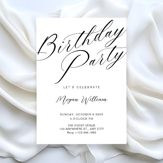 Modern minimalist white birthday  kaart