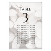 Modern Minimalist White Floral Seating Chart Card Kaart (Achterkant)
