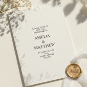 Modern Minimalist White Floral Wedding Invitation Kaart