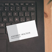 Modern Minimalist White Grey Black Consultant Visitekaartje