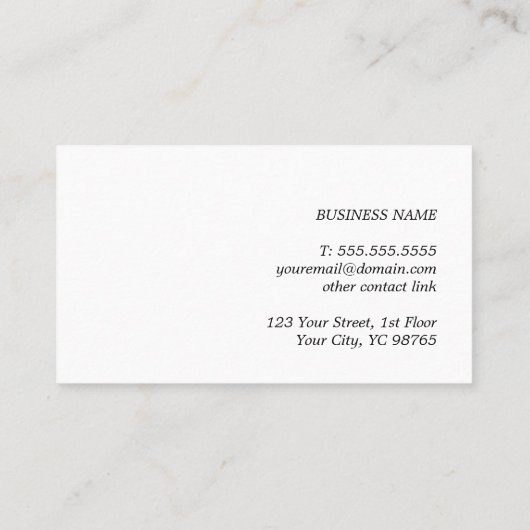 Modern Minimalist White Grey Black Consultant Visitekaartje (Achterkant)