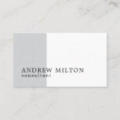 Modern Minimalist White Grey Black Consultant Visitekaartje (Voorkant)