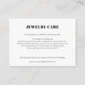 Modern Minimalist White Jewelry Care Insert Card Informatiekaartje (Voorkant)
