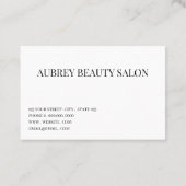 Modern minimalist white script  Black Visitekaartje (Achterkant)