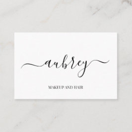Modern minimalist white script  Black Visitekaartje