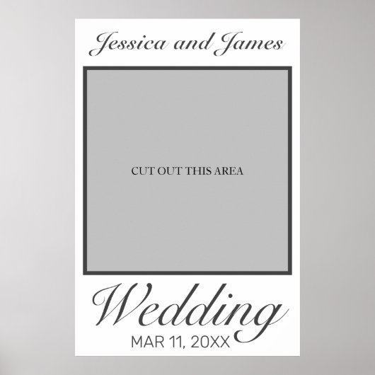Modern minimalist White Weddings Photo Prop Poster (Voorkant)
