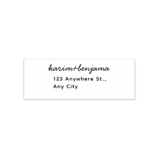 Modern Minimalist with Script Name | Custom Zelfinktende Stempel