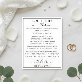 Modern Minimalist Would They Rather Bridal Shower 
