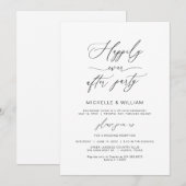 Modern minimalist, zwart lettertype, weddenschap kaart (Voorkant / Achterkant)