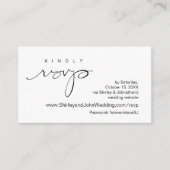 Modern minimalist, zwart script, online RSVP Informatiekaartje (Voorkant)
