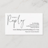 Modern minimalist, zwart script, online RSVP Informatiekaartje (Voorkant)