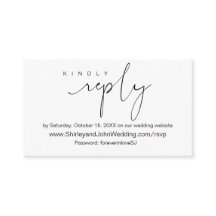 Modern minimalist, zwart script, online RSVP