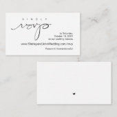 Modern minimalist, zwart script, online RSVP Informatiekaartje (Voorkant / Achterkant)