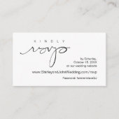 Modern minimalist, zwart script, online RSVP Informatiekaartje (Voorkant)