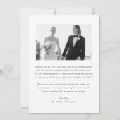 Modern Minimalistic 2-Photo Script Wedding Bedankkaart (Achterkant)