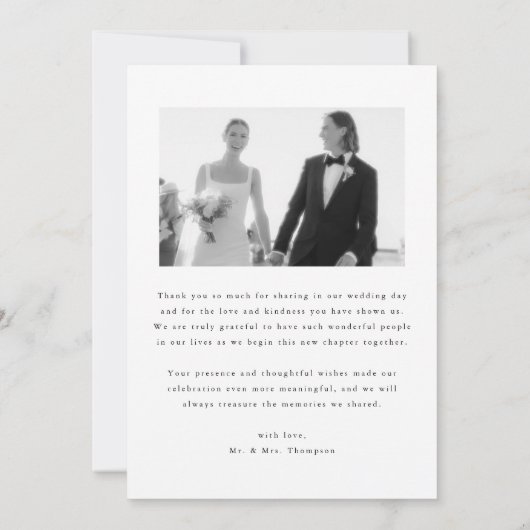 Modern Minimalistic 2-Photo Script Wedding Bedankkaart (Achterkant)