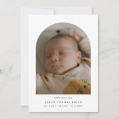 Modern Minimalistic 4-Photo Arch Baby Birth Aankondiging (Voorkant)
