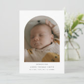Modern Minimalistic 4-Photo Arch Baby Birth Aankondiging (Staand voorkant)