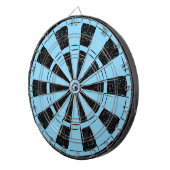 Modern Minimalistic Blue and Black Dartbord (Voorkant Rechts)