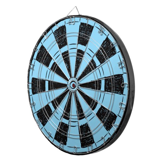 Modern Minimalistic Blue and Black Dartbord (Voorkant Rechts)