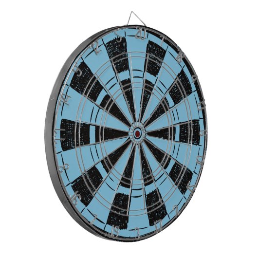 Modern Minimalistic Blue and Black Dartbord (Voorkant Links)