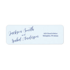 Modern Minimalistic Blue Return Address Label