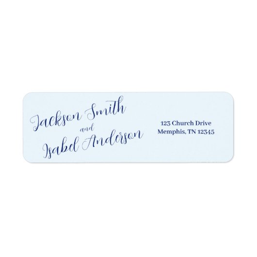 Modern Minimalistic Blue Return Address Label (Voorkant)