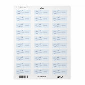 Modern Minimalistic Blue Return Address Label (Full Sheet)