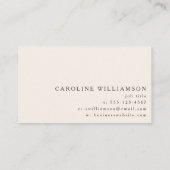Modern Minimalistic Cream Brown Professional Logo  Visitekaartje (Achterkant)