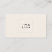 Modern Minimalistic Cream Brown Professional Logo  Visitekaartje (Voorkant)