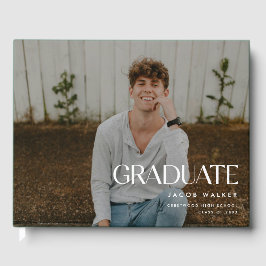 Modern Minimalistic Full Photo Graduation Party Gastenboek