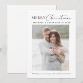 Modern Minimalistic Merry Christmas couple photo Feestdagenkaart (Voorkant / Achterkant)