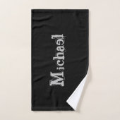 Modern minimalistic monogram name black white bad handdoek (Handdoek)