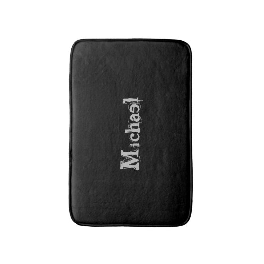 Modern minimalistic monogram name black white badmat (Voorkant Verticaal)