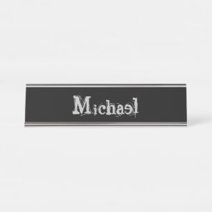 Modern minimalistic monogram name black white bureau naambordje