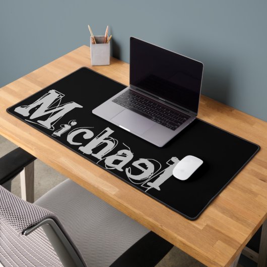 Modern minimalistic monogram name black white bureaumat (Kantoor 2)