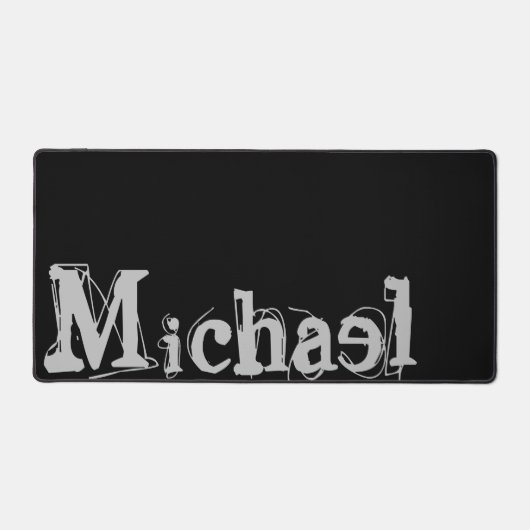 Modern minimalistic monogram name black white bureaumat (Voorkant)