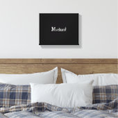 Modern minimalistic monogram name black white canvas afdruk (Insitu (Slaapkamer))