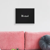 Modern minimalistic monogram name black white canvas afdruk (Insitu (Woonkamer))