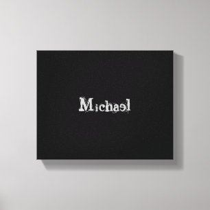 Modern minimalistic monogram name black white canvas afdruk