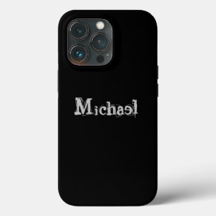 Modern minimalistic monogram name black white Case-Mate iPhone case